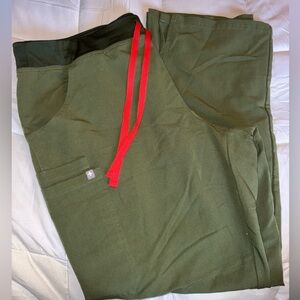 XL figs dark olive Kade scrub pant